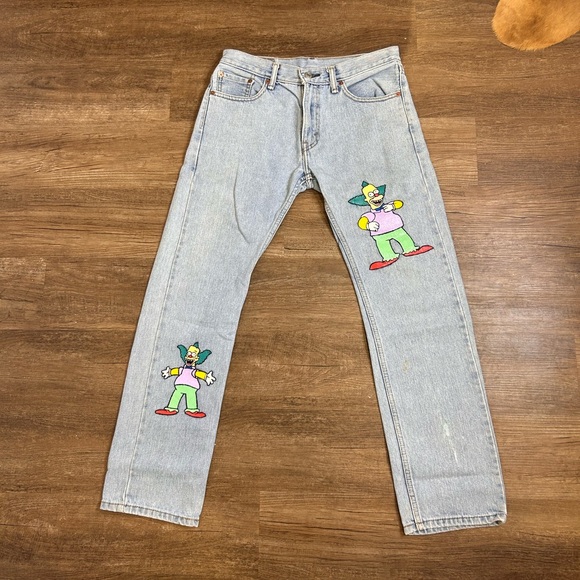 Levi 505 Hand painted Simpsons Jeans - Picture 3 of 3